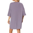 thumbnail image 3 of Conjunto de lounge de gran tamaño para mujeres INSPIRE CHIC, sudaderas de entrenamiento, camiseta con pantalones cortos de ciclista, conjuntos XL en gris y púrpura, 3 of 6