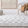 Transitional 5x7 Area Rug Shag Thick (5'3'' x 7'3'') Geometric White