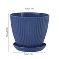 thumbnail image 3 of 3.5 Inch Blue Plastic Plant Pots with Saucer & Drain Holes, Indoor/Outdoor Flower Pots for Succulents, Herbs, Cactus, Modern Decorative Garden Containers, 3 of 6
