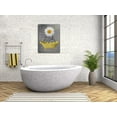 thumbnail image 4 of Bathroom Wall Art Daisy Canvas Pictures Modern Flower Bathtub Artwork Rustic Wood Board Background Contemporary Wall Art Decor Bedroom Living Room Office Home Framed Ready to Hang Yellow 12" x 16", 4 of 5