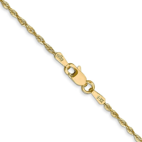 Primal Gold 14 Karat Yellow Gold 1.5mm Diamond Cut Extra-Light Rope Chain