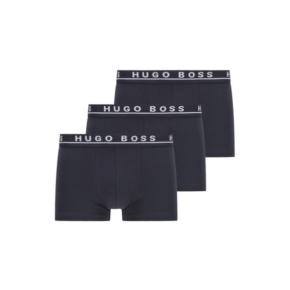 Boss Men's Three-pack of stretch-cotton trunks with logo waistbands