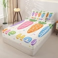 thumbnail image 2 of Homewish Colorful Cute Carrot Zipper Full Size Comforter Sets with Fitted Sheet and 2 Pillowcases,Watercolor Kawaii Polka Dots Zipper Bedding Set For Kids Girls,Reversible,4-Piece, 2 of 7