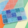 thumbnail image 3 of 15 Color 4mm Small Assorted Glass Seed Beads,3mm Bugle Beads Friendship Bracelet Kit,2mm Tiny Tube Beads for Jewelry Making(Blue Bead), 3 of 12