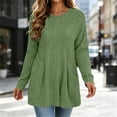thumbnail image 2 of cocolona Oversized Sweaters for Women Solid Color Long Sleeve Casual Crew Neck Tops Tunic Loose Blouses With Pockets, 2 of 6