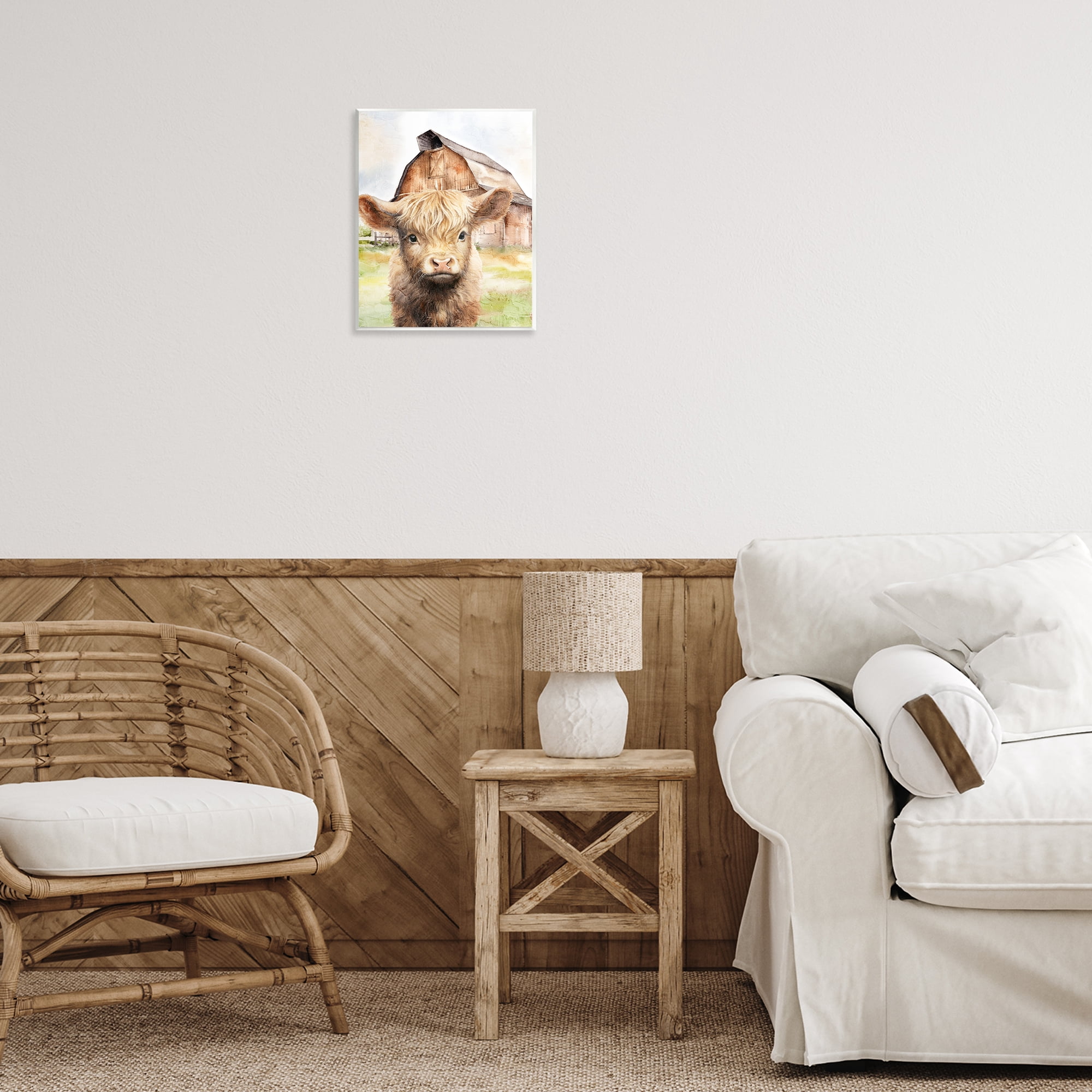 Stupell Industries Cattle Little at Farm Animals Painting Unframed Art Print Wall Art, 11 x 14