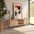 thumbnail image 6 of Nexera Hamilton Tv Stand with 2 Storage Cabinets Fits Tv's up to 70", Natural Blonde Oak, 6 of 8