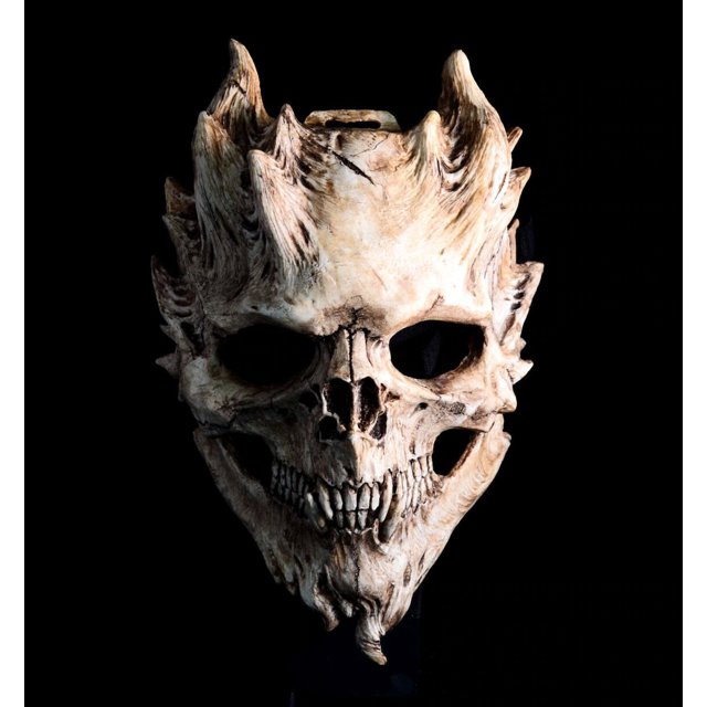 esqueleto cráneo guerrero muerte máscara de cráneo/cráneo de demonio/horror halloween máscara de cosplay