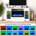thumbnail image 4 of Sunmthink 68" Fireplace TV Stand for TVs up to 80 Inch, Entertainment Center with 36" Electric Fireplace, Glass Doors, Media Console Cabinet for Living Room, White, 4 of 7