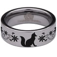 thumbnail image 2 of Fox and Flowers Tungsten Carbide Ring, 2 of 6