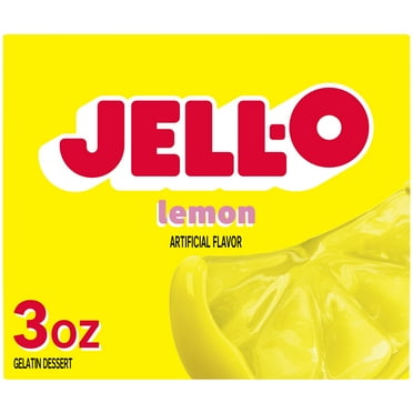 Jell-O Lemon Artificially Flavored Gelatin Dessert Mix, Fish Free, 3 oz, Box