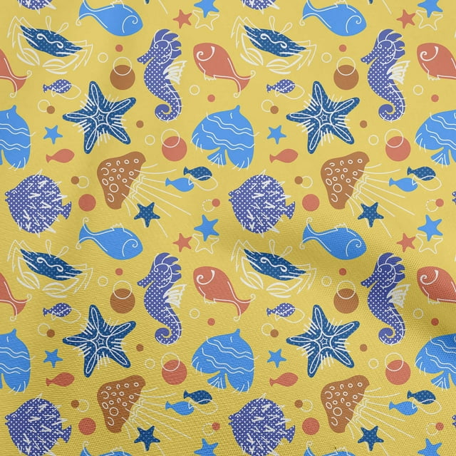 oneOone Velvet Yellow Fabric Beach Sewing Craft Projects Fabric Prints By Yard 58 Inch Wide