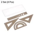 thumbnail image 3 of Unique Bargains Geometry Set 15cm 8pcs Laser Engraving Metal Ruler Set, Brown, 3 of 5