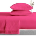 thumbnail image 2 of Twin Size 500-Thread-Count 4-PCs Bed Sheet Set, 100% Pure Egyptian Cotton Sheets, Fits Mattress Upto 10-12" Deep Pocket, Solid Pattern, Hot Pink, 2 of 6