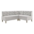 thumbnail image 1 of Linon Hale Tufted Back Fully Upholstered Corner Nook Bench in Light Grey Fabric, 1 of 18