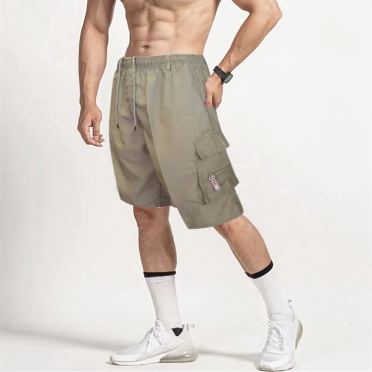 Pepeey Mens Denim Shorts, Cargo Shorts Elastic Waistband Stretch