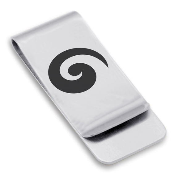 Stainless Steel Koru (Spiral) Maori Symbol Classic Slim Money Clip Credit Card Holder
