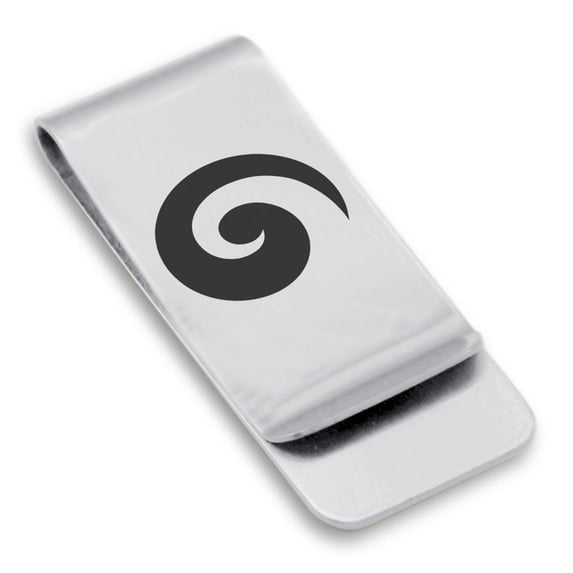 Stainless Steel Koru (Spiral) Maori Symbol Classic Slim Money Clip Credit Card Holder
