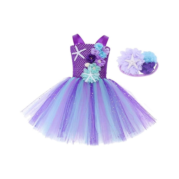 Vestido de Sirena para Niñas, Vestido de Princesa, Vestido Elegante para Niños Pequeños, Traje de Sirena, Vestido de Tul para Festivales, Juegos de Si , SG Salvador Dali vestido de sirena