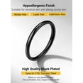 thumbnail image 5 of PROSTEEL Wedding Rings for Men Women 2mm Wide Stainless Steel Band Stacking Black Ring Jewelry Gift for Couple Ring Size 7-12, 5 of 9
