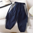 thumbnail image 4 of Miluxas Boys' Quick Dry Colorblock Joggers - Elastic Waist Loose Fit Pants, Lightweight Athletic Trousers for Outdoor & Play Navy 3 Years, 4 of 5