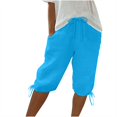 thumbnail image 2 of LEBONYARD Womens Pants Clearance,Women's Solid Color Shorts Casual Women's Shorts Capris Sky Blue XXXL, 2 of 7