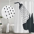 thumbnail image 5 of Dogs Showering Shower Curtain, Waterproof Shower Curtains for Bathroom, Modern Abstract Art Funny Animals Washable Fabric Bathtub Curtain Set Bath Decor with 12 Hooks Stall 36"x72", 5 of 8