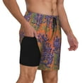 thumbnail image 2 of Kdxio Lavender Flowers Print Men's Swim Trunks with Compression Liner 7 Inch Inseam Quick Dry Swim Shorts, 2 of 7