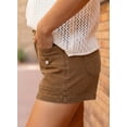 thumbnail image 4 of SHEWIN Women's Jean Shorts High Waisted Denim Shorts Casual Loose Fit Stretchy Double Button Fly Summer Pants with Pockets Brown, 4 of 10
