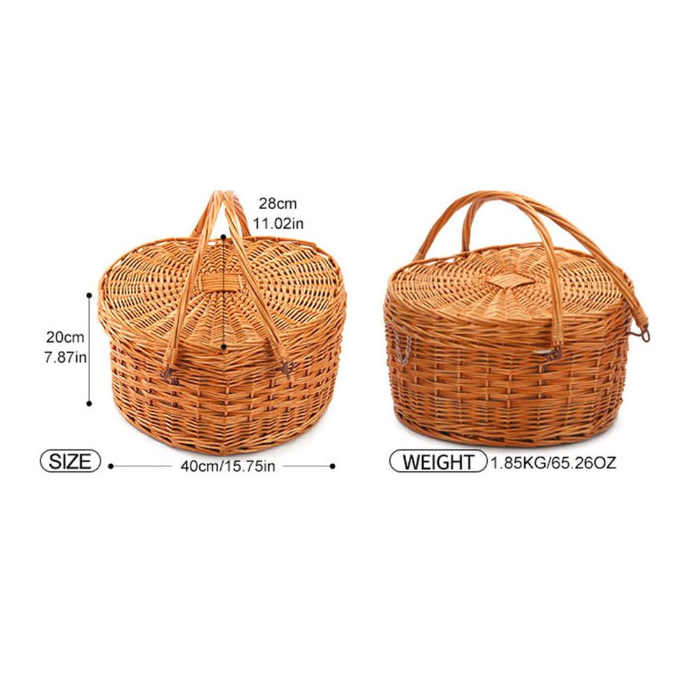 2 Wicker Baskets Picnic Dollhouse Miniatures Cookware & Tableware Assorted Decor 