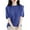 Blue, variant on Giftesty Womens Tops Plus Size Woman Round Neck Short Sleeve Solid Color Capless Fashion Fallow Commuting Jacket