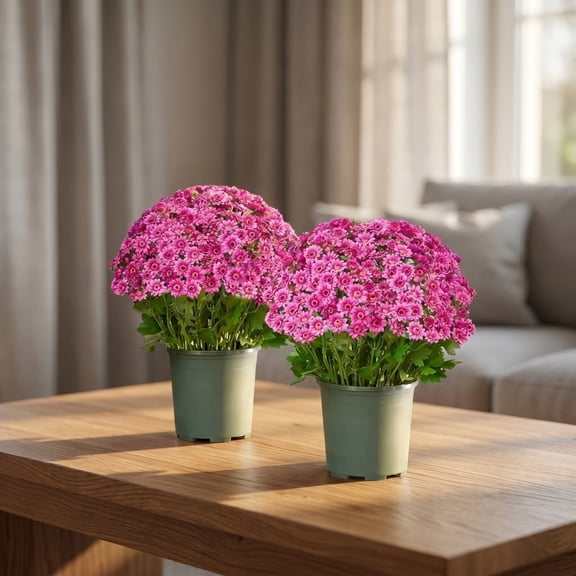 YingYouFu Artificial Chrysanthemum Bush for Home Decor, 21 Head Faux Silk Flower Spray, Realistic Fake Mum for Wedding Centerpiece Table Vase Arrangement