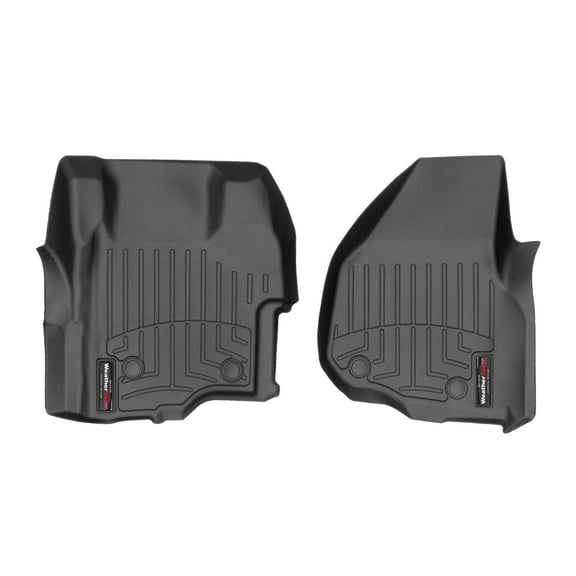 WeatherTech Custom Fit FloorLiners compatible with 2011-2016 Ford Super Duty - 1st Row (Driver & Passenger), Black