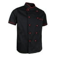 thumbnail image 1 of Hombres Mujeres Chef Chaqueta Uniforme Transpirable Mangas Cortas Negro Blanco Hugo Chaqueta de chef para hombres, 1 of 9
