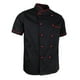 thumbnail image 1 of Chaqueta de chef perfecl Abrigo uniforme de Cocina manga corta para hombres y Mujeres Negro 2XL, 1 of 8