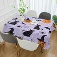 thumbnail image 2 of Yayeee Tablecloths 60" x 108" Rectangle Wrinkle Resistant Party Table Cover, Purple Halloween Pumpkin, 2 of 8