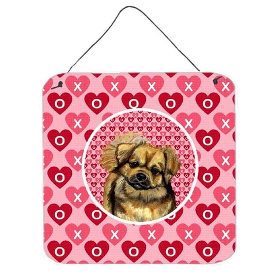 Tibetan Spaniel Valentines Love And Hearts Aluminium Metal Wall Or Door Hanging Prints