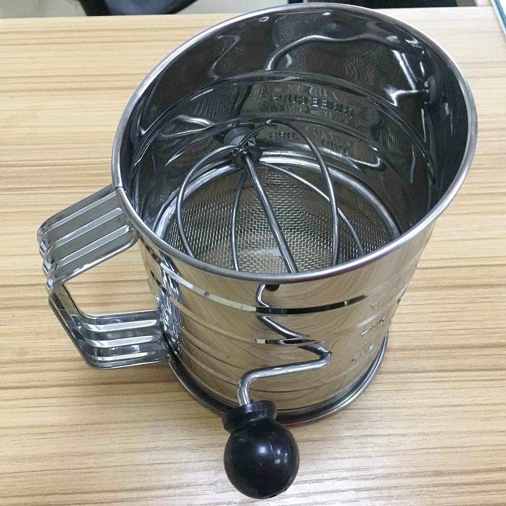 jiaroswwei Stainless Steel Manual Sugar Flour Sifters Sieve Baking Cake