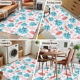 thumbnail image 5 of 2.7'x5' Area Rugs, Blue Red Coral Indoor Outdoor Area Rug for Living Room Bedroom, Coastal Nautical Summer Beach Washable Bathroom Rugs Kitchen Floor Carpet Mats Home Decor Aesthetic, 5 of 8