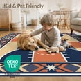 thumbnail image 4 of ODIKA 3'x5' Washable Area Rug Round Basketball Theme Free Throw Lines Football Blanket Center for Hallway, Laundry Room, Non-Slip, Flatweave, Easy Care, 4 of 7