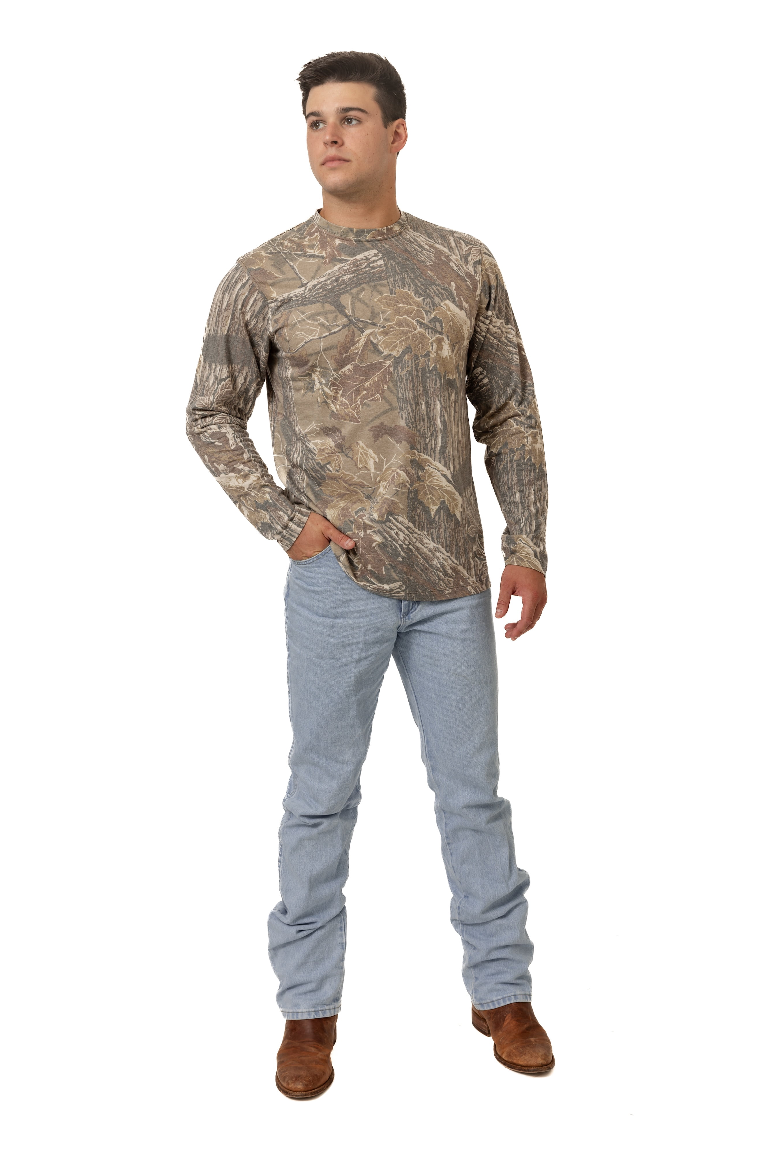 Realtree Men's Camo Long Sleeve Tri-Blend Shirt | Ultra-Soft Hunting Tee for Outdoors | Limited Edition