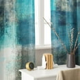 thumbnail image 6 of Turquoise Kitchen Curtains 63 Inch Length Abstract Window Curtains Over Sink Set of 2, Teal Contemporary Curtain for Bedroom Living Room, Modern Kitchen Decor 42x63 Inch, 6 of 6