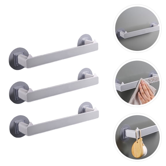 BESTYASH 3-Piece Wall Mounted Shoe Rack in Grey, Space-Saving Slippers Storage Organizer for Bathroom and Home