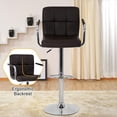 thumbnail image 6 of YRLLENSDAN Counter Height Bar Stools with Back Sets of 2, Barstools 2 Set Adjustable Height Modern Swivel Bar Stool PU Leather Full Back Bar Chairs for Kitchen, Brown, 6 of 7
