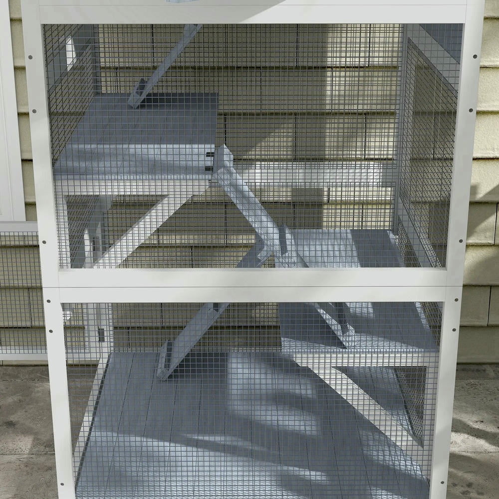 YYAo Cat Catio, Cat Cage Playpen,Catio, Outdoor Cat Enclosure House on Wheels with Hammock, Gray