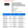 thumbnail image 2 of Front License Plate Bracket - Compatible with 2019 Chevy Silverado 1500 LD Extended Cab Pickup 4-Door 5.3L V8 Naturally Aspirated OHV GAS, 2 of 2