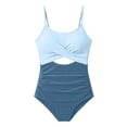 thumbnail image 6 of ibiyuan Girls One Piece Swimsuit Adjustable Strap Cute Ruffle Girls Bathing Suits Stretch Cut Out Girls Swimsuit Size 7 Hawaiian Mesh Summer Swimwear, 6 of 6