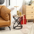 thumbnail image 2 of HOMCOM Table d'Appoint Ronde, Table de Bout Industrielle pour Salon, Marron, 2 of 10