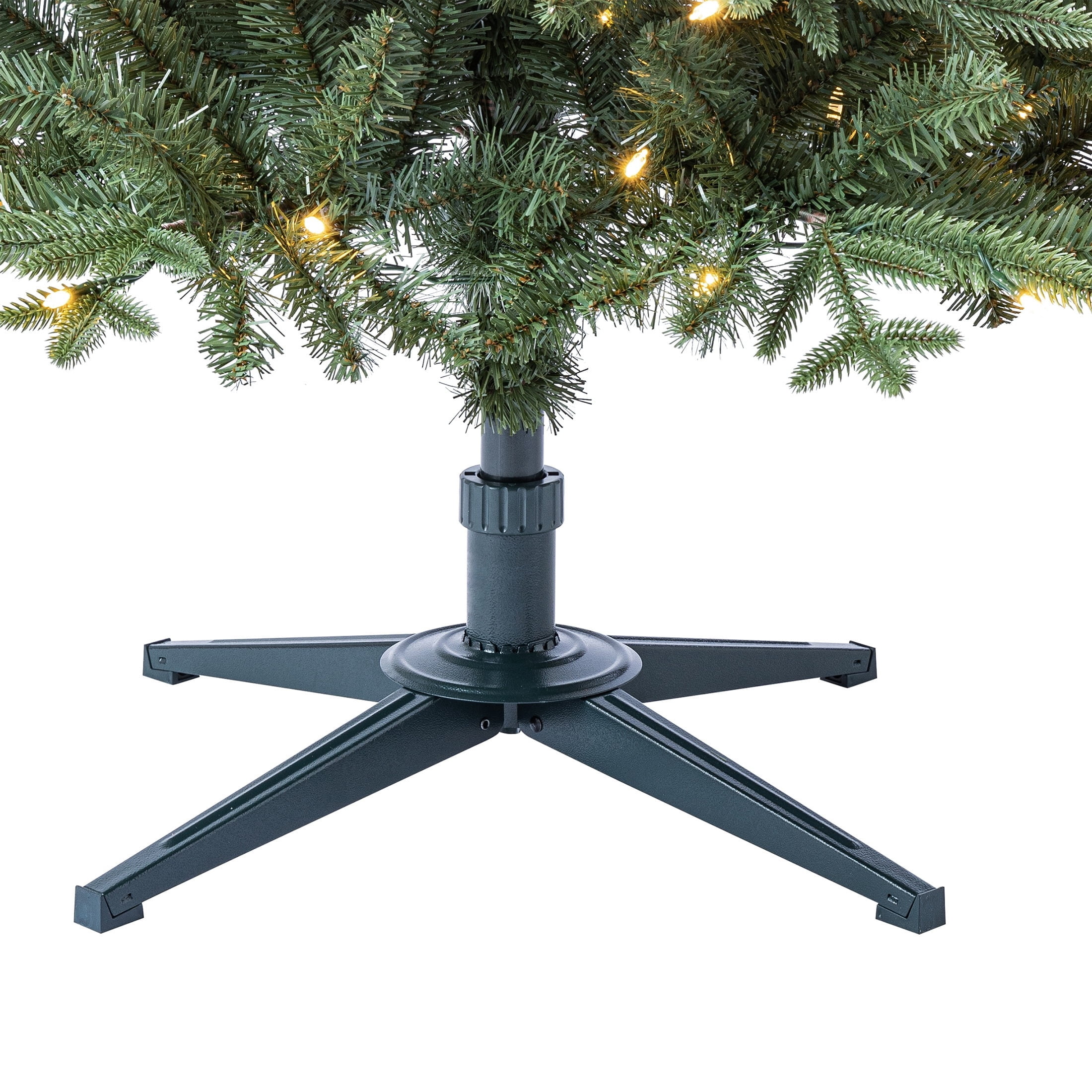 7.5' Pre-Lit Sanford Pencil Fir Green Artificial Christmas Tree with 350 Warm White LED Lights and Stand, by Holiday Time