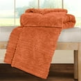 thumbnail image 6 of Superior Arctic Fleece Boho Knit Jacquard Blanket, Throw, Dusty Orange, 6 of 7